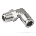 Pneumatic Push In Fitting Stainless steel Male elbow pneumatic fitting Supplier